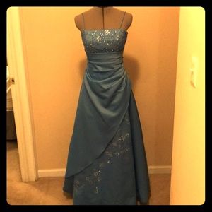 City Triangles spaghetti strap evening dress